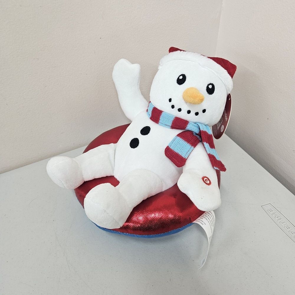 Gemmy‎ Animated Snowman On Tube Sled Spins Sings Jingle Bells